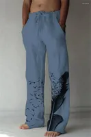 Pantaloni maschili di lino maschi casual pantalini larghi per la spiaggia yoga joga jogaping pellicola più dimensioni larghe gambe manvestite streetwear