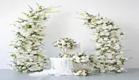 Decorative Flowers High Moon Shape White Artificial Flower Arch Wedding Decor Backdrop Arrange Party Event Opening Stage Table Run5507028