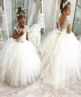 Vintage Full Lace Flower Girl Dresses for Weddings Floor Length Cheap Girl Pageant Gowns Kids Princess Communion Dress5415994