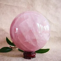 Decorative Figurines Rose Quartz Crystal Stone Ball Gemstones Natural Spheres Spiritual Energy Healing Reiki Fontaine Decoration Maison