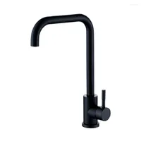 Bathroom Sink Faucets 1Pc Black Stoving Varnish Rotatable Stainless Steel Durable For Kitchen