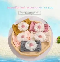 Hair Accessories Colors Cute Mesh Flower Elastic Baby Headband Bowknot Styles Soft Headwear For Born Girls Solid Color AccessorieHair