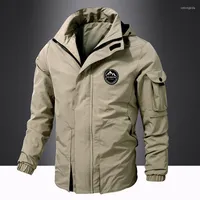 Men's Jackets Military Hiking Windbreaker Men Spring Autumn Casual Breathable Zipper Hooded Coat Outdoor Tactical Cargo Clothes M-8XL
