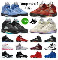 2023 Jumpman 5 Chaussures de basket-ball rétro Men 5s Green Bean Dark Concord Race Blue Raging Bull Red Suede Jade Horizon Sail Pâques Mentides Sneakers Trainers