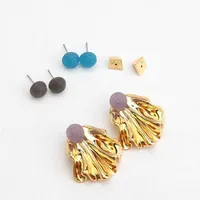 Designers alexis bittar Earring AB Fashion jewelry Fashion personality Gold pleated multicolor resin earrings Earrings Female
