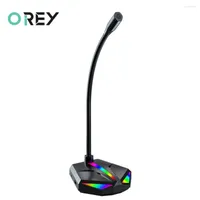 Microphones RGB Computer 3.5MM USB Microphone Base HD Sound Card With Speaker Headset Jack Noise Reduction Gaming Chatting Rotate Receiver