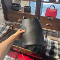 Designer Burbrery Handbags Spot authentic womens MAG cow leather bucket single shoulder doublesided Backpack K9NN