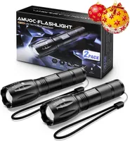 AMUOC LED 2000 Lumens Flashlights في الهواء الطلق مقاوم للماء الخطيس السوبر المشرق