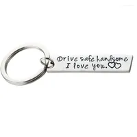 Keychains Letter A-Z Key Chain Drive Safe Handsome I Love You Keychain Jewelry Engraved Bike Star Keyring Llaveros Father's Day Gift Men