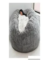 Chair Ers Super Large 7Ft Nt Fur Bean Bag Er Living Room Furniture Big Round Soft Fluffy Faux Beag Lazy Sofa Dh7Gj4923849