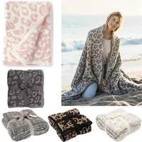 High-quality Comfortable Plush Wool Blanket Children's Knitted Leopard Home Barefoot Soft Cover 2110192357