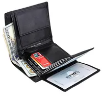 Genuine Leather Money clip Man Wallet Card Leather Brand Long Wallet Luxury Wallet Men Designer Wallet Purse Coin Purse274Z
