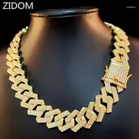 20mm Men Hip Hop Chain Necklace Pave Setting Rhinestone Male Hiphop Iced Out Bling Rhombus Cuban Chains Fashion Jewelry1270R