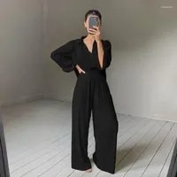 Women's Two Piece Pants 2 Peice Set Women Matching Sets Shirt Button Long Sleeve Top Folds Loose Solid Color Office Lady Suit Female