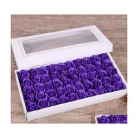 Decorative Flowers Wreaths Valentines Day Gift Soap Rose Romantic Holding Wedding Banquet Home Decoration 50Pcs Box Drop Delivery Dhg1X