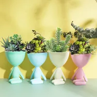 Planters & Pots Selling Abstract Human Shaped Flower Pot Nordic Style Empty Plant Container For Indoor Outdoor 2023
