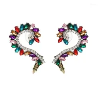 Backs Earrings 1 Pair Fashion Elegant Vintage Punk Gothic Crystal For Women Luxury Rhinestone Party Clip Jewelry Brincos