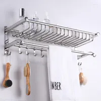 Bath Accessory Set European Style Towel Rack Multifunction Stainless Steel Holder Wall Mounted Accessori Bagno Bathroom Fixture
