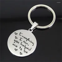 Keychains Personalized Keychain -gift For Mom   Dad -everything I Am You Helped Me To Be Keyring Mother Of The Bride Key Chain Gifts Metal
