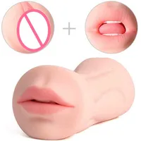 Massager sex toy masturbator Aircraft Cup Men's simulated tongue masturbation appliance men's oral products double channel inverted film fun