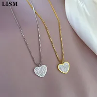 Pendant Necklaces LISM 316L Stainless Steel Fashion Light Zircon Heart Necklace Women's Super Flash Temperament Choke