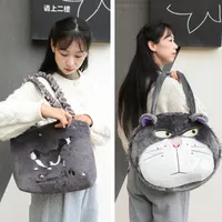 Wholesale and retail Plush backpack cartoon cute Lucifer Cat student plush One Shoulder bag women's handbag