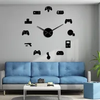 Game Controller Video DIY Giant Wall Clock Game Joysticks Stickers Gamer Wall Art Video Gaming Signs Boy Bedroom Game Room Decor Y298J