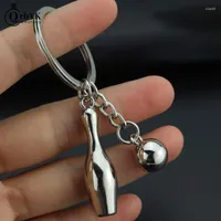 Keychains 1pc Creative Bowling Ball Pendant Car Key Ring Purse Bag Ornament Keychain Sports Lover Club Gift Accessories