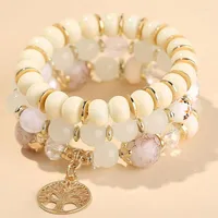 Charm Bracelets YADA Gifts INS Gold Color Tree Of Life Bracelets&Bangles For Women Crystal Jewelry Multilayer Bracelet BT200395