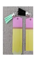 Cartoon Accessories Creative Teachers Day Keychain Fashion Acrylic Pencil Dangle Charms Key Ring Personalize Small Tassel Keyring 6248651