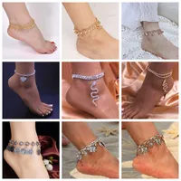 Anklets Rhinestone Women's Anklet Adjustable Beach Foot Chain Luxury Bracelet On Leg Barefoot Wedding Party Charm Jewelry