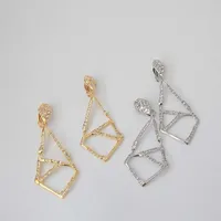 Designers alexis bittar Earring AB Daily style jewelry metal punk cool style geometric diamond personalized ear clip without ear holes