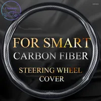 Steering Wheel Covers Carbon Fiber Cover For Smart Fortwo Forfour Universal 38cm 15 Inches Anti-slip