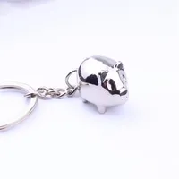 Metal Pig Cartoon Cute Bag Pendant Key Chain Tote Car Keyrings Men Women Girl Trinket Keychain Gift329s
