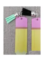 Cartoon Accessories Creative Teachers Day Keychain Fashion Acrylic Pencil Dangle Charms Key Ring Personalize Small Tassel Keyring 6990665