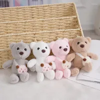 Keychains Mini Bear Stuffed Animals Plush Toys For Children Kawaii Soft Keychain Baby Doll Christmas Gift