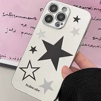 Cell Phone Cases Fashion Stars Electroplate Silvery Phone Case For iPhone 14 13 11 Pro Max 12 Mini XR XS 7 8 Plus SE Couple Shockproof Case Cover Z0329