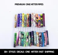 Pyrex glass one hitter pipe bat smoking accessories new 4 inch colorful cartoon Steamroller Hand Pipe oil burner Filters tube nail5014466