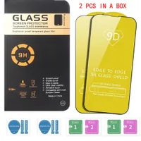 2 Pack 9D phone tempered glass screen protector for iphone 14 13 12 11 pro max xr xs