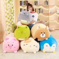 Plush Dolls 30CM Soft Animal Cartoon Pillow Cushion Cute Fat Dog Cat Totoro Pig Frog Toy Stuffed Lovely kids Birthyday Gift 230329