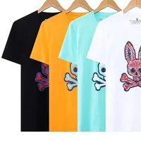 Fashion T-shirt Men's Casual Polo Shirt Psychological Rabbit Letter Print Short Sleeve Crew Neck Summer Breathable Men's Loose Top Asian Size M-XXXL