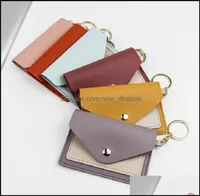 Keychains Fashion Accessories Unisex Key Pouch Leather Purse Keyrings Mini Wallets Coin Credit Card Holder 7 Colors Drop Delivery 6324706