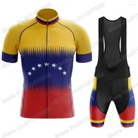 Racing Sets 2023 Cycling Jersey Set Men VENEZUELA Clothing National Team Road Bike Suit Summer Bicycle Bib Shorts MTB Tops Clothes