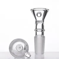 Glass Herb Holder Smoking Bong Slider Funnel Bowl Whole 14mm Male with 6 Holes Honeycomb Screen 14mm Male Joint7406982