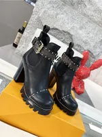 المصمم الفاخر النجمة الأيقونية Trail Trail Boots Canved Rubber Patent Canvas و Leather High Heel Lace Up Martin Ladys Winter Sneakers US 4-10