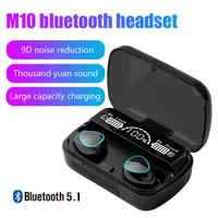 M10 TWS Wireless Headphones Earphones 2500mAh Charging Box Bluetooth-compatible Stereo Waterproof Headsets With Microphone