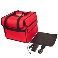 12V pizza insulation package thermostat heated suitcase Ice pack travel takeaway box lunch bag food delivery outdoor handbag water300l