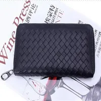Whole Fashion Men's walletl Sheepskin Leather Nappa Zip Around Wallet Hand Bag First Class Genuine Leather Long Wallet Go265E