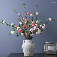 Decorative Flowers Chinese Style Garden Artificial Wintersweet 78CM Branch Long Stem Dried Flower Indoor Living Room Decoration