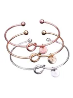 2023 Europe and the United States knotted bangle bracelets personality wild three-color 26 letters free combination bracelet wholesale knot rose